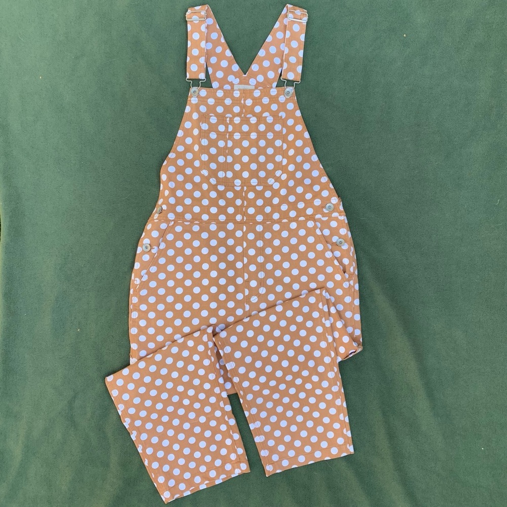 NWT Tan and White Polka Dot Overalls (Brixton)
